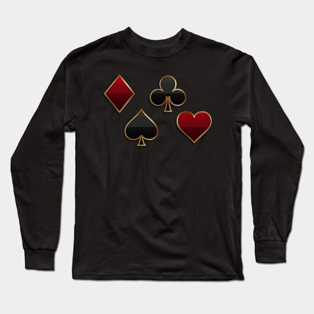 Set of Playing Cards Suits Long Sleeve T-Shirt by MaiKStore